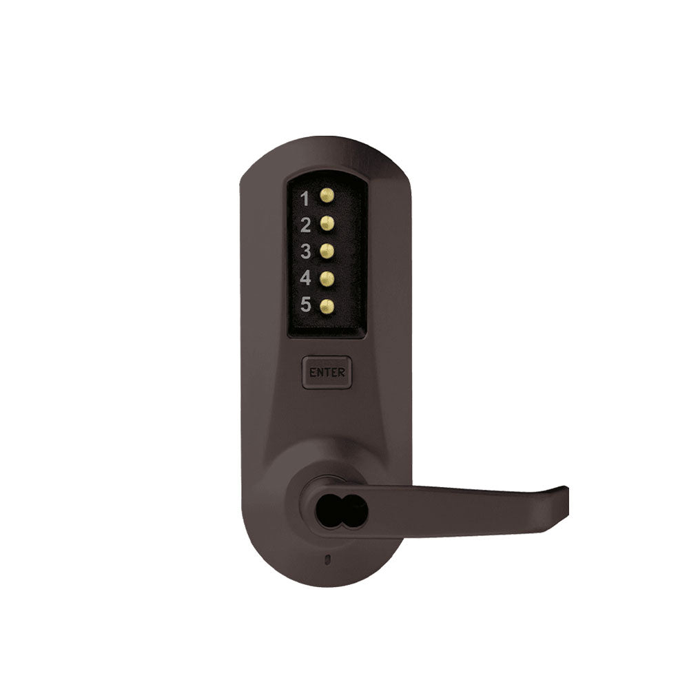 Simplex - 5022 - Mechanical Pushbutton Cylindrical Lever Lock with Combination Entry Function and Key Override - Floating Faceplate - Winston Lever - 2-3/8" Backset