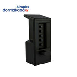 Simplex - 6204-85-41 - Pushbutton Cylindrical Combination Lock - 2-3/4 Backset - Outside Black - Inside Satin Chrome