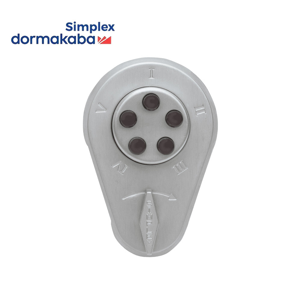 Simplex 9380000 Push Button Deadbolt Lock Key Override with 1-3/4" to 2-1/8" Doors Thickness