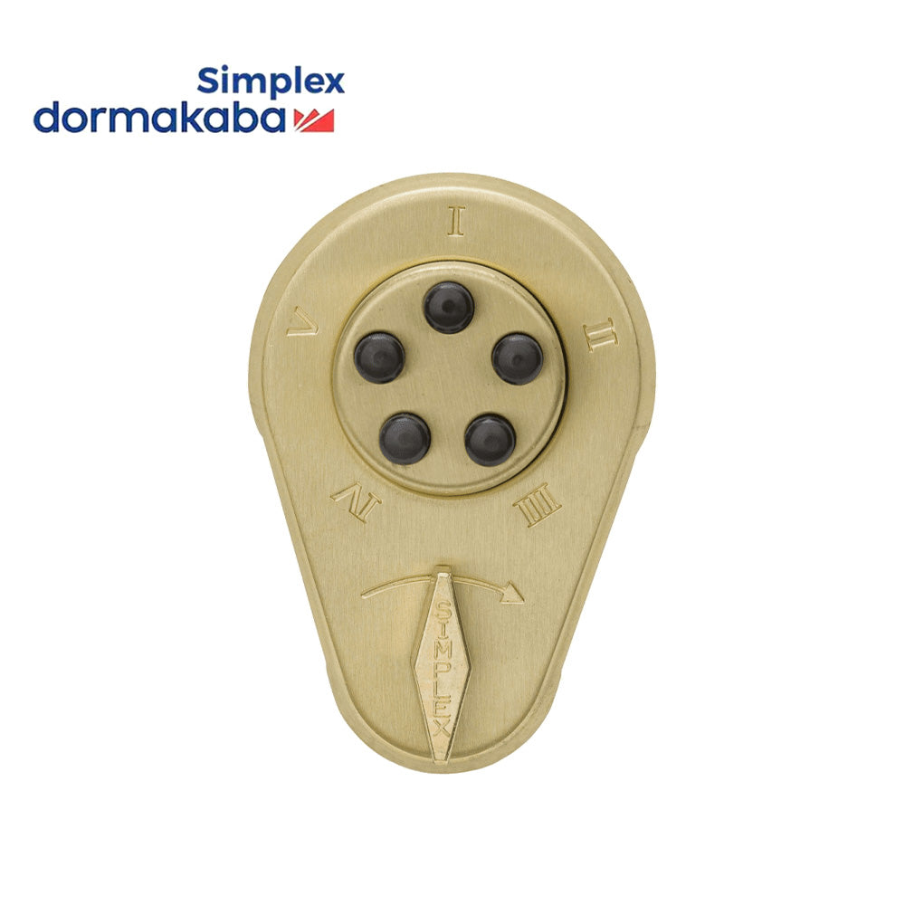 Simplex 9380000 Push Button Deadbolt Lock Key Override with 1-3/4" to 2-1/8" Doors Thickness