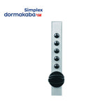 Simplex - 9661C10 - Mechanical Pushbutton Standard Deadbolt Cabinet Auxiliary Lock, Sheet Metal Door, Cross Throw Bolt, Clutch Ball Bearing Knob Without Trim Plate