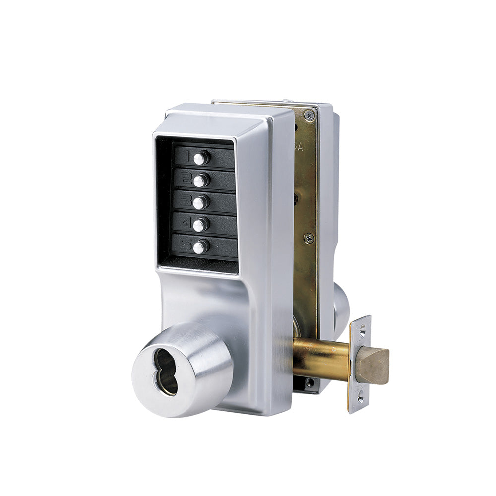 Simplex - EE1021 - Mechanical Pushbutton Cylindrical Knob Lock - Entry and Egress - 2-3/4 Backset