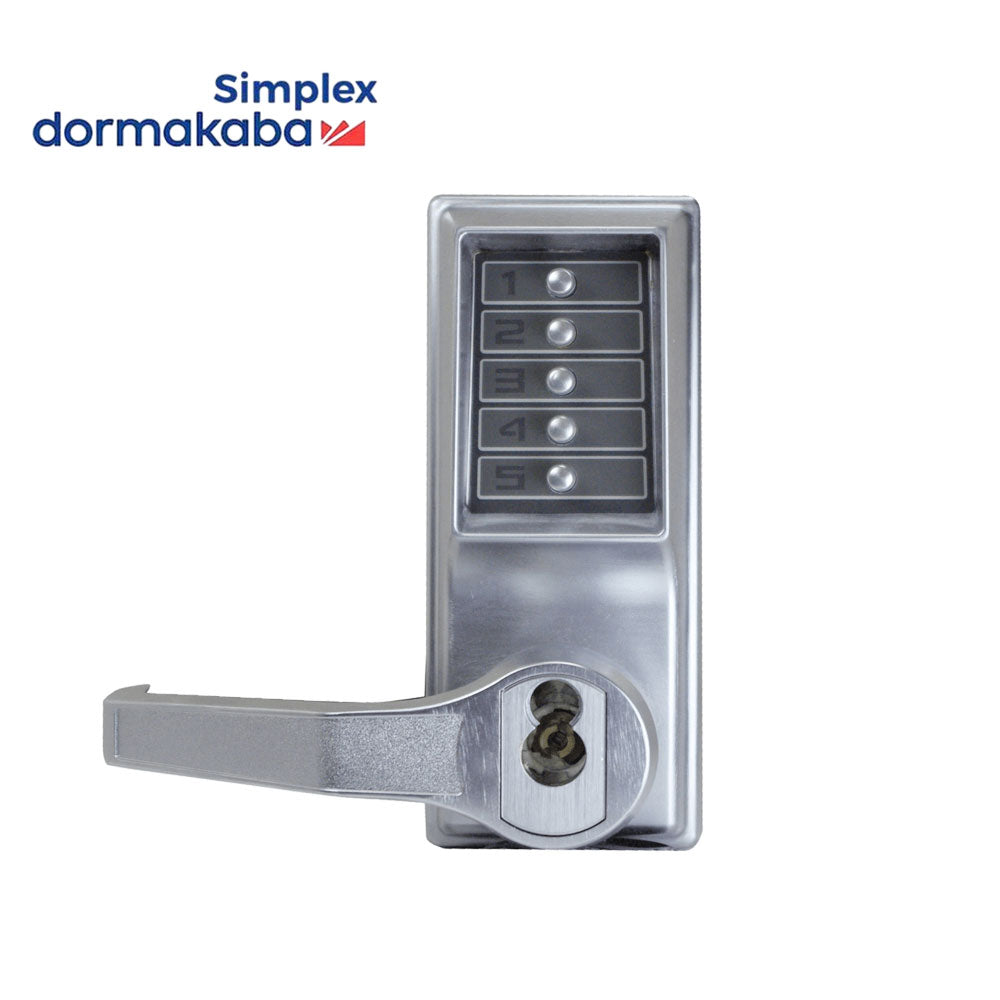 Simplex - 1041 - Mechanical Pushbutton Cylindrical Knob Lock with Combination Entry and Passage Function - Key Override - 2-3/4" Backset