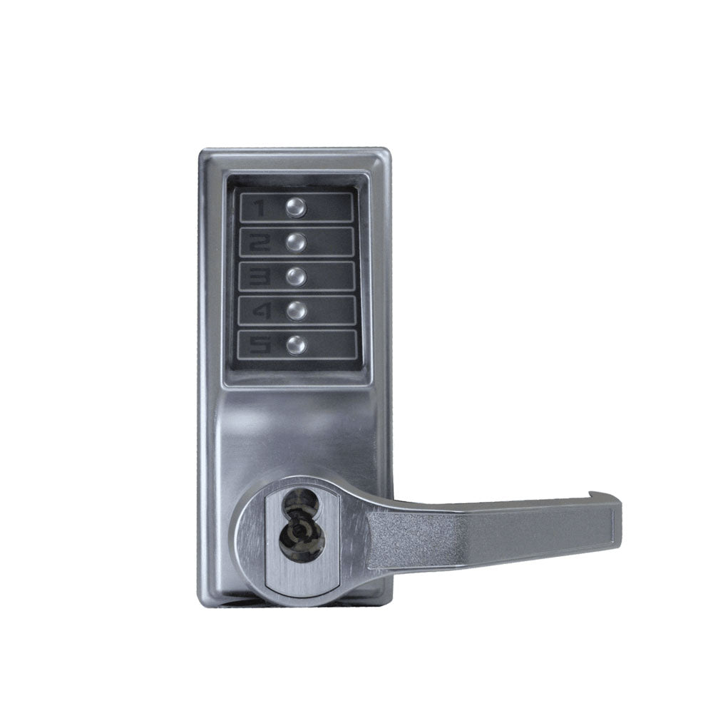 Simplex - L1025 - Mechanical Pushbutton Cylindrical Lever Lock with Combination Entry Function and Key Override - Beveled Faceplate - 2-3/4" Backset