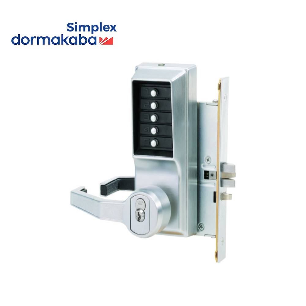 Simplex - LR8146B - Mechanical Pushbutton Mortise Combination Lever Lo