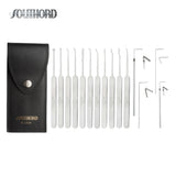 SouthOrd - C1510 - Slim Line Lock Pick Set with all Picks and Metal Handles - 15 Pieces