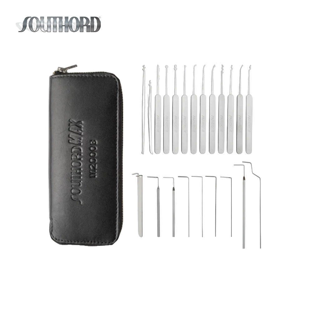 SouthOrd - M2000B - MAX High Yield Lock Pick Set with Rivetless Stainless Handles - .020 Inch - 22 Pieces