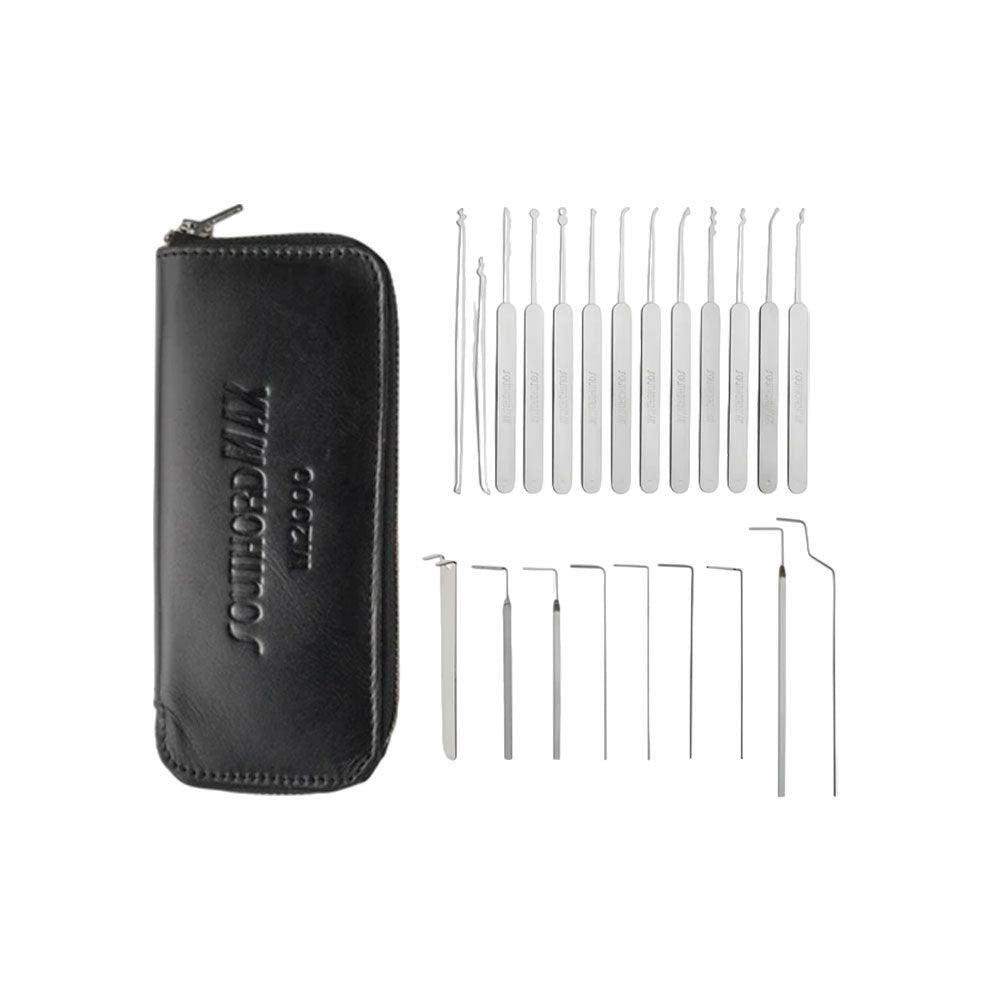 SouthOrd - M2000 - MAX High Yield Lock Pick Set with Rivetless Stainless Handles - .025 Inch - 22 Pieces