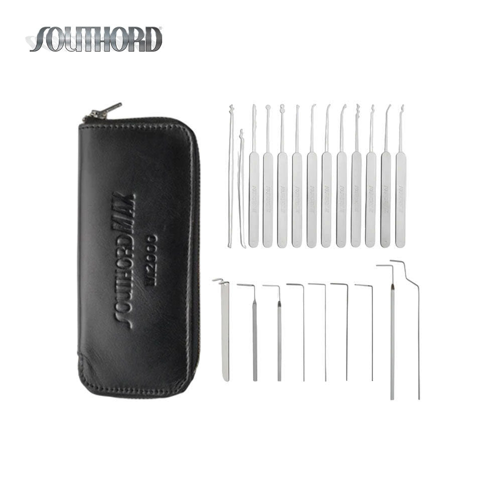 SouthOrd - M2000 - MAX High Yield Lock Pick Set with Rivetless Stainless Handles - .025 Inch - 22 Pieces