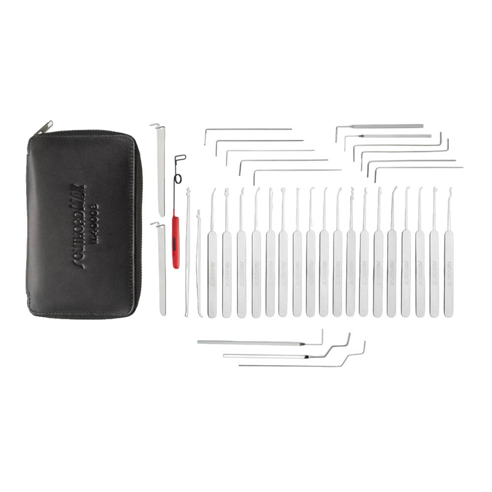 SouthOrd - M4000B - MAX High Yield Lock Pick Set with Rivetless Stainless Handles - .020 Inch - 37 Pieces