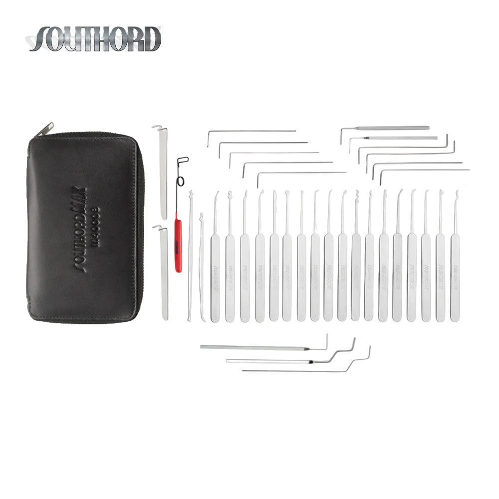 SouthOrd - M4000B - MAX High Yield Lock Pick Set with Rivetless Stainless Handles - .020 Inch - 37 Pieces