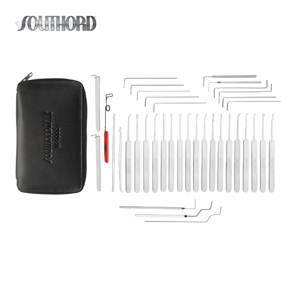 SouthOrd - M4000 - MAX High Yield Lock Pick Set with Rivetless Stainless Handles - .025 Inch - 37 Pieces