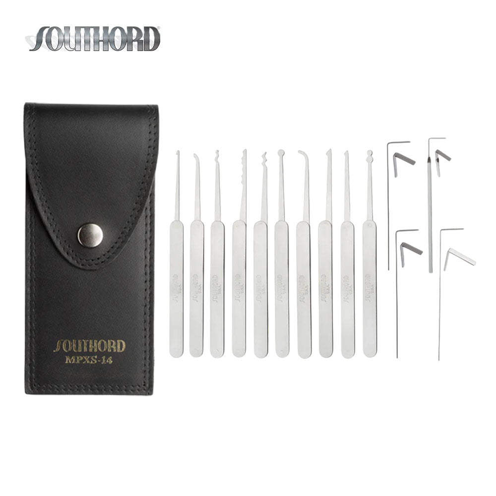 SouthOrd - MPXS-14 - Deluxe Lock Pick Set with Metal Handles - 14 Pieces
