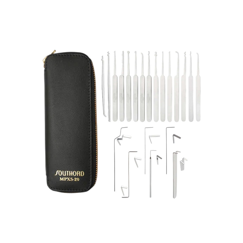 SouthOrd - MPXS-20 - Deluxe Lock Pick Set with Metal Handles - 20 Pieces