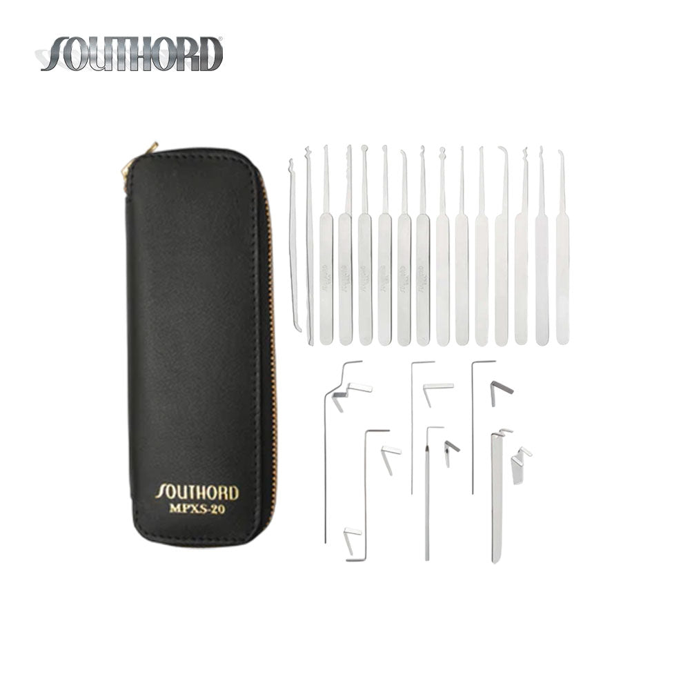 SouthOrd - MPXS-20 - Deluxe Lock Pick Set with Metal Handles - 20 Pieces