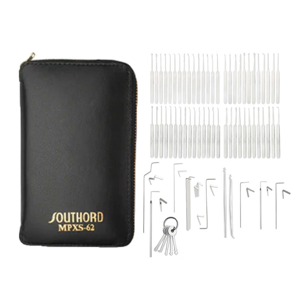 SouthOrd - MPXS-62 - Deluxe Lock Pick Set with Metal Handles - 69 Pieces
