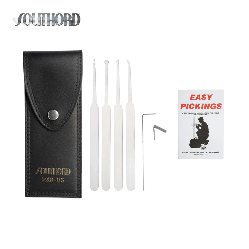 SouthOrd - PXS-05L - Lock Pick Set with Leather Case - 5 Pieces