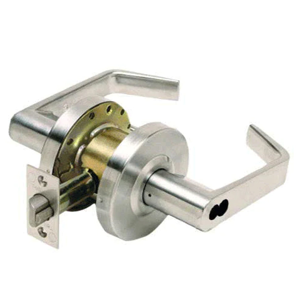 TELL LC1281 Cortland Lever (CTL) Heavy Duty Cylindrical Leverset - Satin Chrome (US26D) - 2-3/4 Inch Backset - Grade 2 - LFIC Core - Optional Function