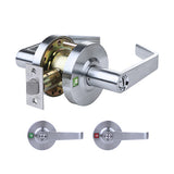 TELL LC2670 Heavy Duty Cylindrical Indicator Lever - Cortland Trim - 2-3/4" Backset - Grade 2 - Satin Chrome (US26D)