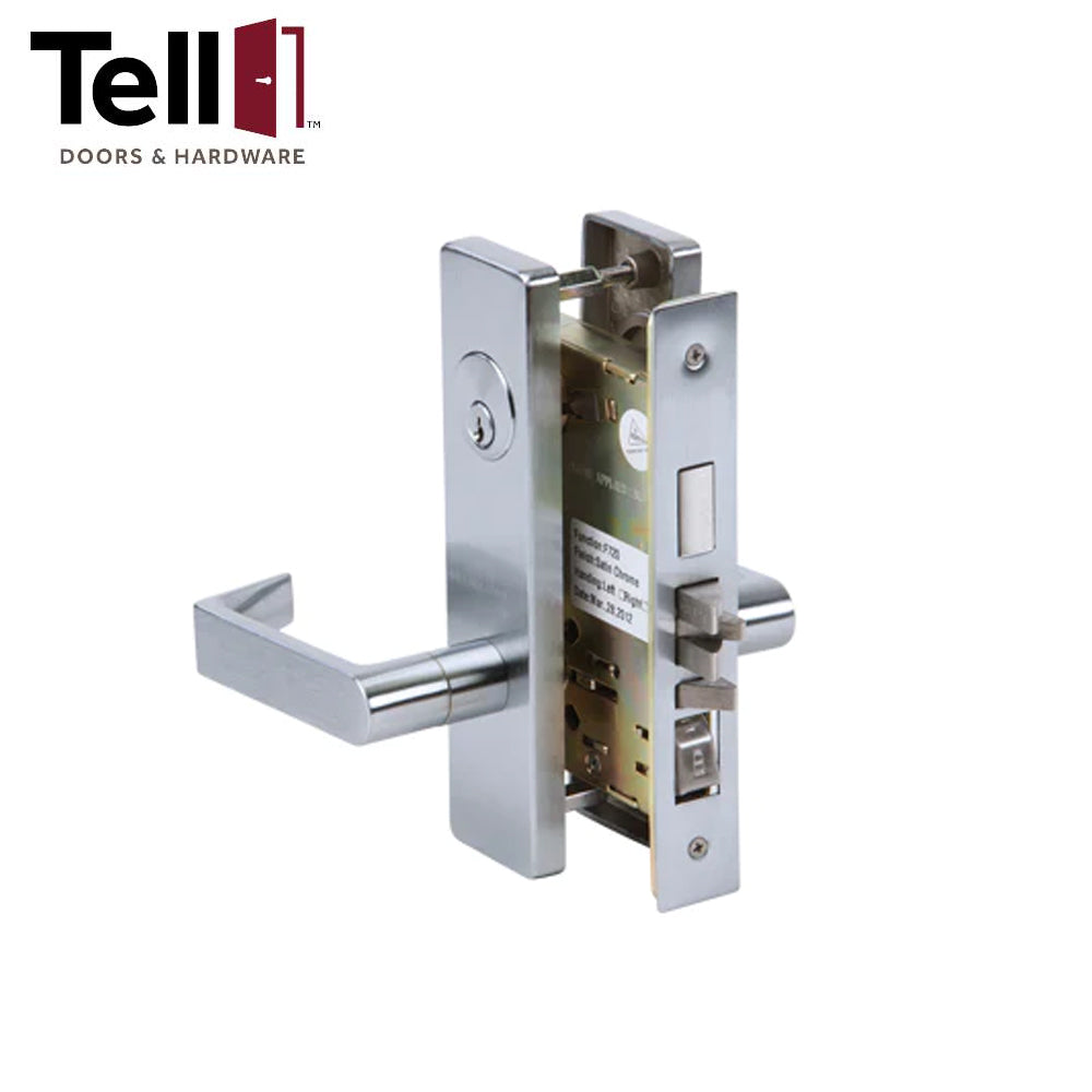 TELL ML138104 Heavy Duty Mortise Lock - Satin Chrome (US26D) - 2-3