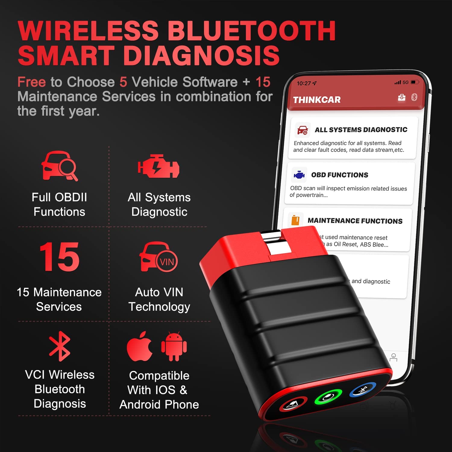 THINKDIAG MINI - Bluetooth OBD2 Scanner Diagnostic Tool, OE Full