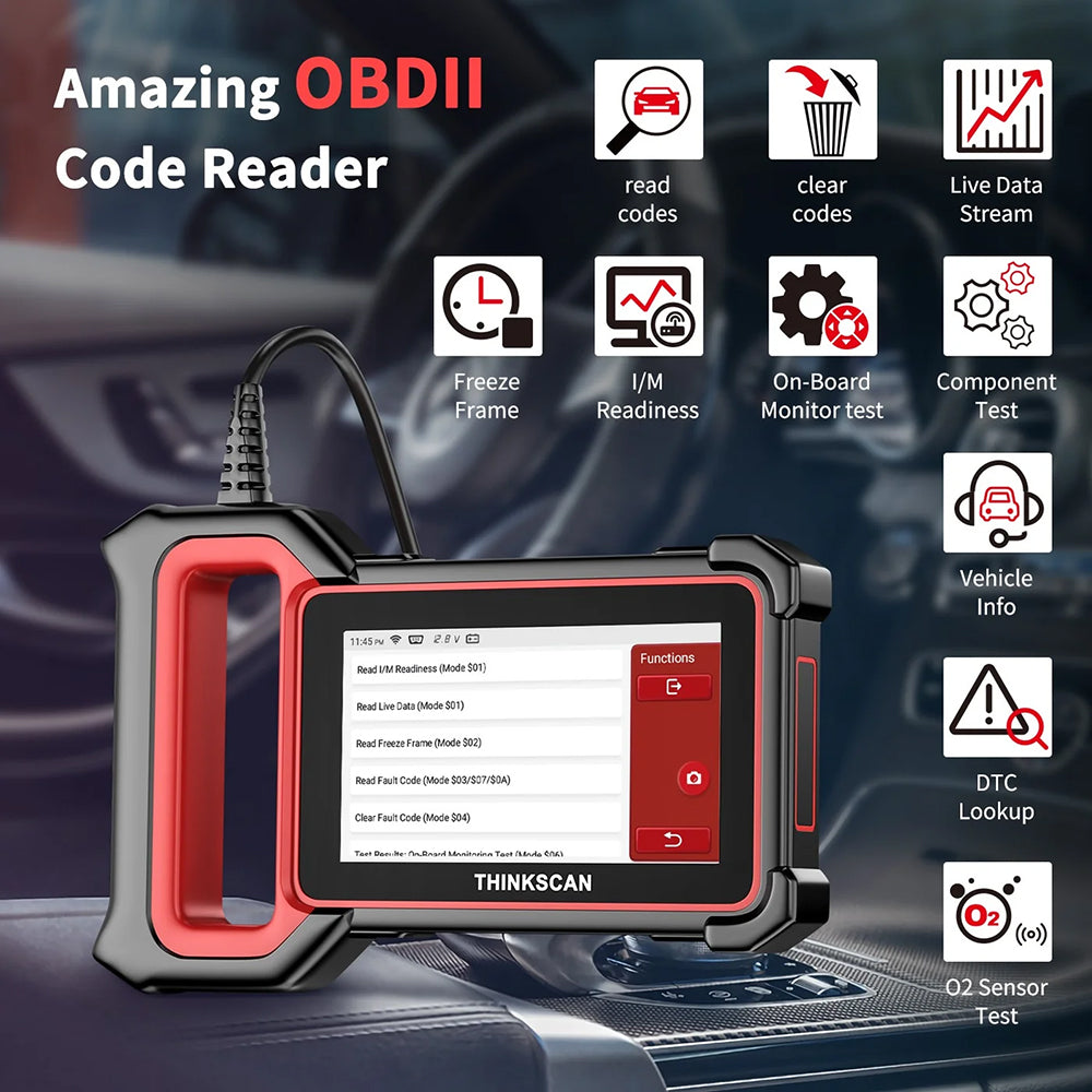 THINKCAR THINKSCAN PLUS S7 v2 - 5-Inch OBD2 Scanner Reset Code Reader and Scan Tool