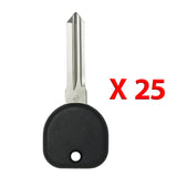2005 - 2017 GM Transponder key - ID46 - Chip (Circle+) - Z Keyway - B111-PT (25 Pack)