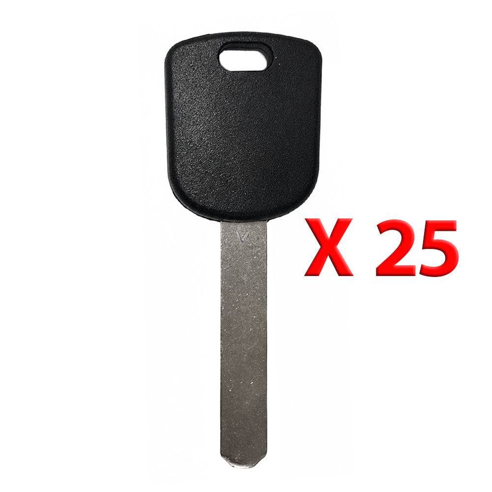 2003 - 2016 Honda Acura Transponder Key -  ID46 Chip "V" - HO03-PT (25 Pack)