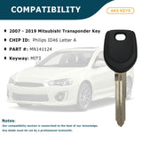 2007 - 2019 Mitsubishi Transponder Key - ID46 Chip Letter A - MIT3 - MIT17A-PT(A) (25 Pack)