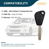 2008 - 2012 Subaru Transponder Key - 4D62 - High Security - DAT17T13 (2 Pack)