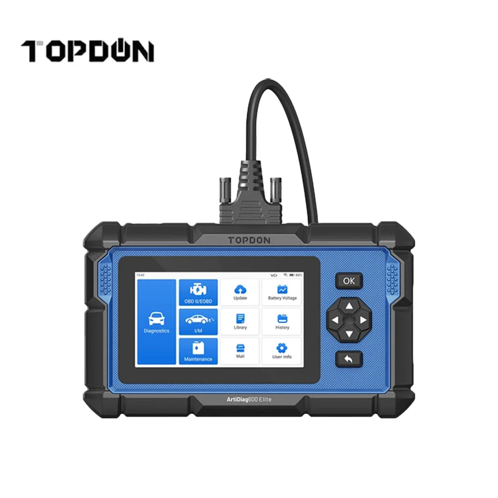 TOPDON ArtiDiag 600 Elite Supports Full OBD2 Functions, All-System Diagnostics, CAN-FD, with Lifetime Free Updates