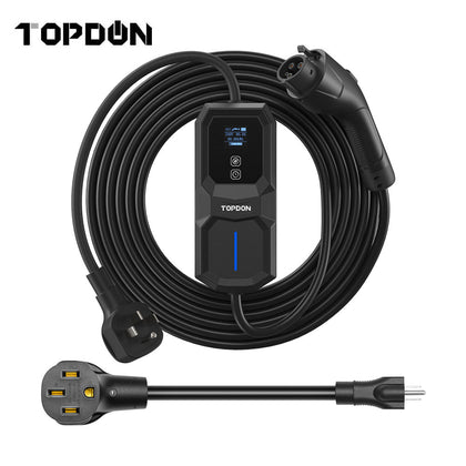TOPDON PulseQ - AC Portable 32A NEMA 14-50 Plug with 5-15P Adapter for Electric Vehicles