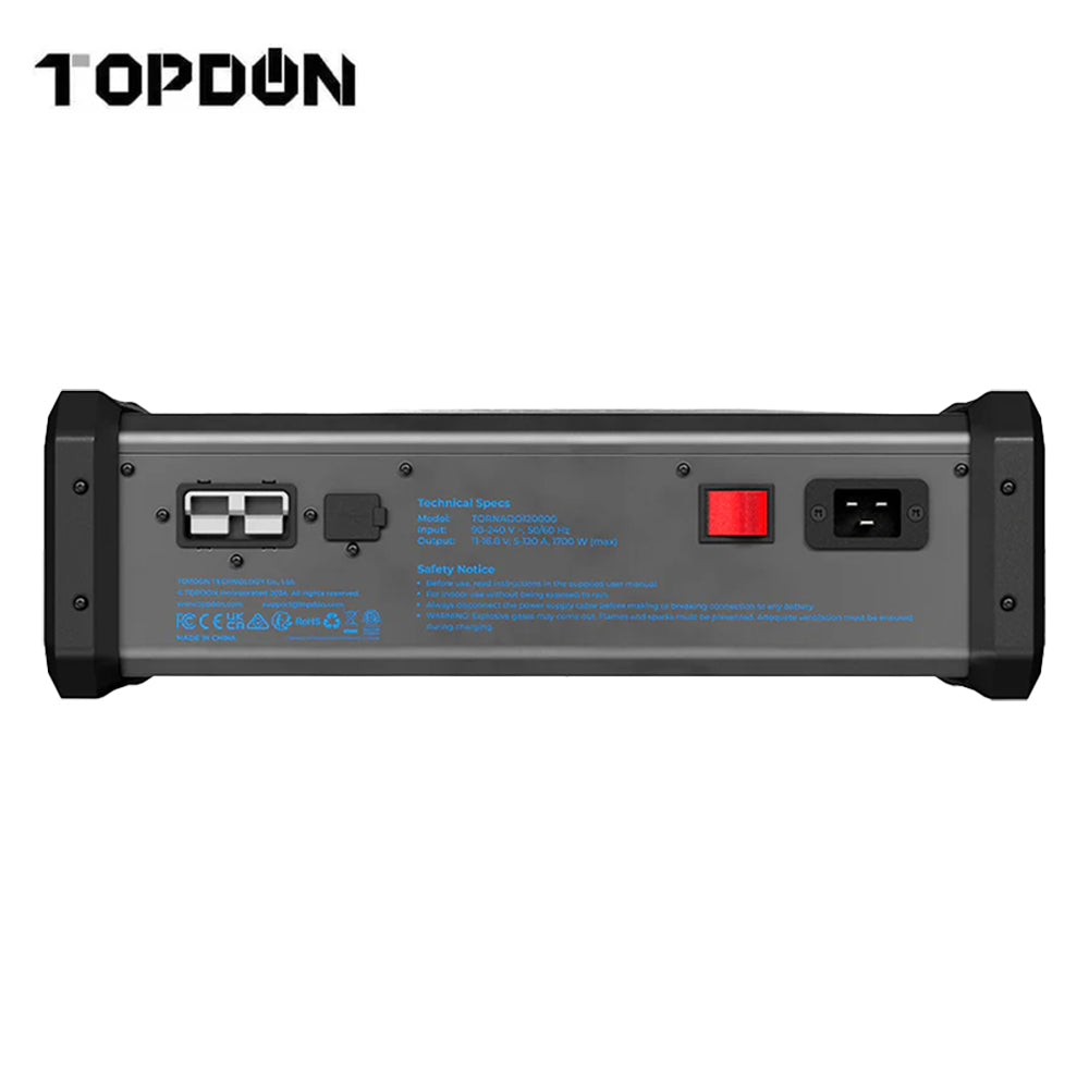 TOPDON - Tornado1200005 with 16 Ft Clamp - 120A Stable Power Supply and 12V Battery Charger