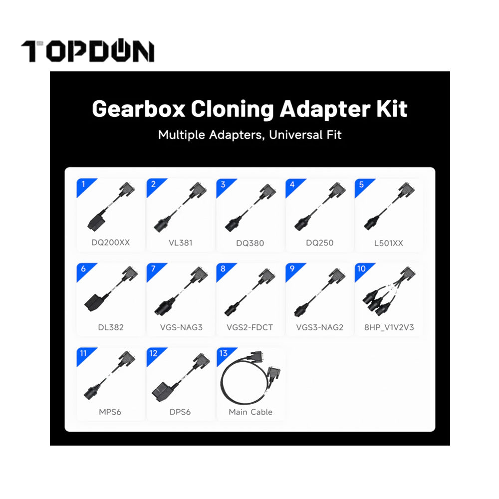 TOPDON TBOXGCA Gearbox Cloning Adapter Kit for T-Ninja Box (ECU Programming)