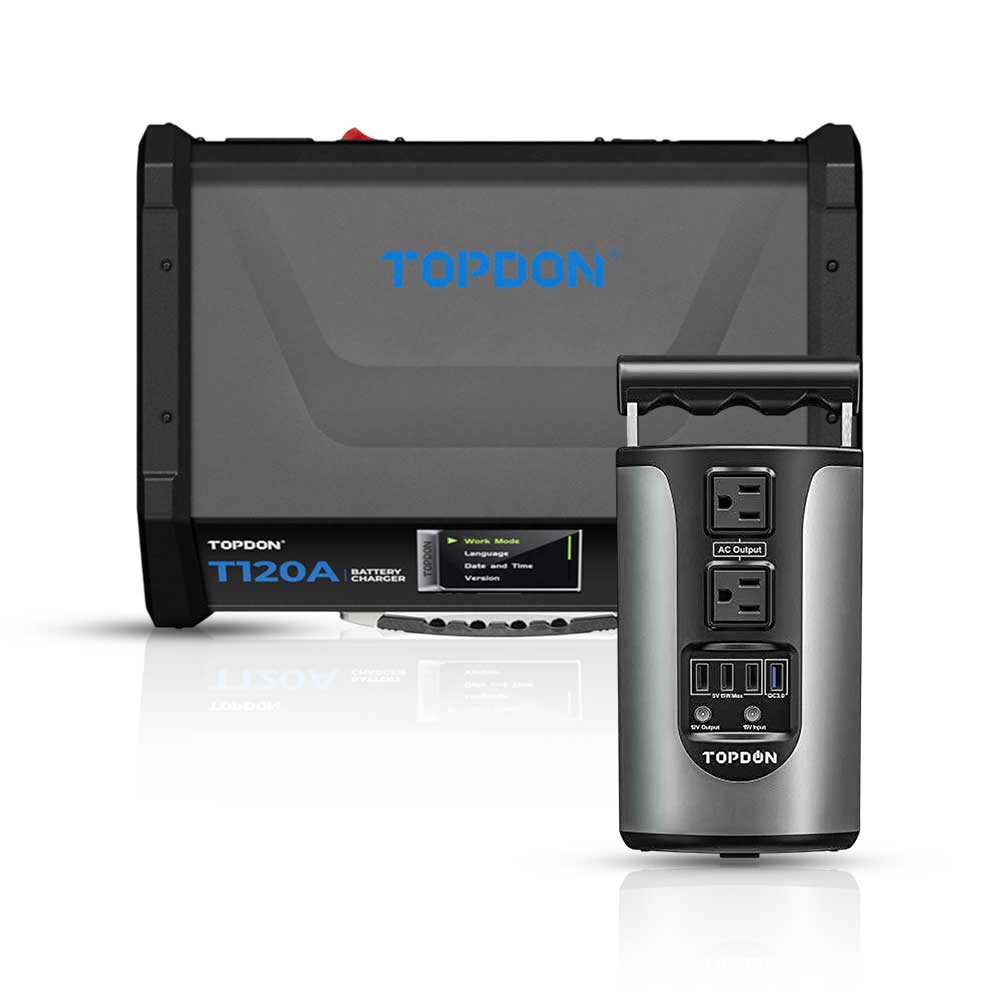 TOPDON Tornado 120000 Power Supply and 12V Battery Charger with Hurricano 200 Portable Lithium Power Station