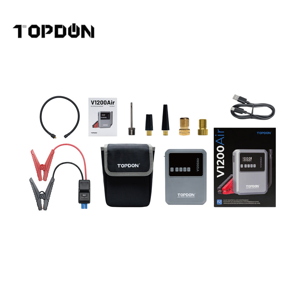 TOPDON V2200Air 2-in-1 2200A Peak Jump Starter and Tire Inflator