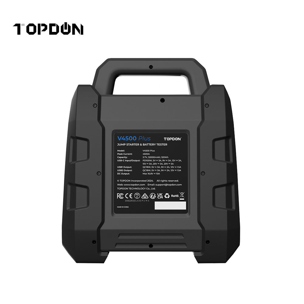 TOPDON V4500 Plus 2-in-1 4500 Peak Amp Jump Starter and Battery