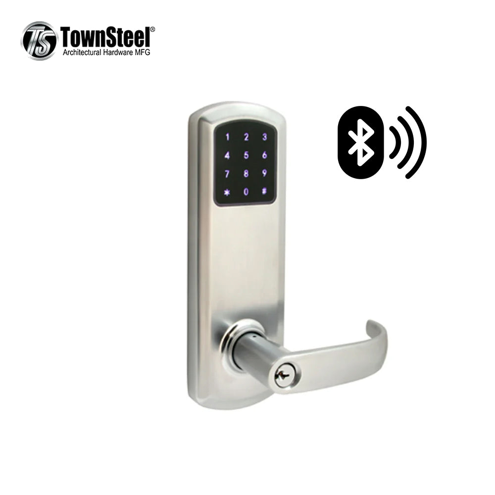 TownSteel - e-Genius - 5000 Series Electronic Interconnect Touch Keypad Lock - Bluetooth - 5-1/2" Lockbody with Narrow Faceplate - Schlage C Keyway - Storeroom Function