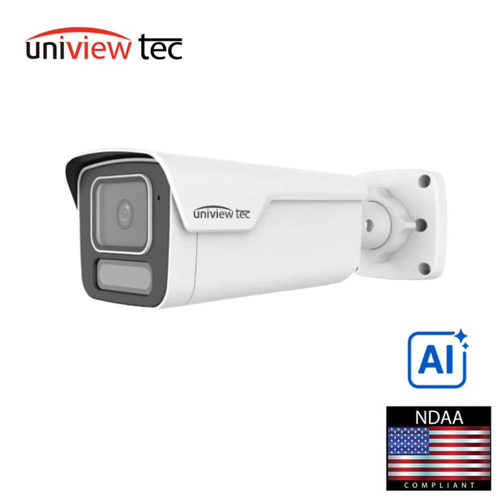 Uniview Tec IPB4WI28AIX 4MP ColorHunter AI Bullet Security Camera - Wise-ISP - WDR - Full-Color Night Vision - Smart Intrusion Detection
