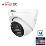 Uniview Tec IPT4KD28AIX 8MP 4K ColorHunter AI Turret Camera with Wise-ISP Night Vision, Smart Intrusion Protection and 2-Way Audio
