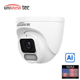 Uniview Tec IPT4KWI28X 8MP 4K ColorHunter AI Turret Camera with Wise-ISP Night Vision and Smart Intrusion Protection