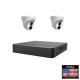 Uniview Tec KNR4UT2 5MP DWDR IR Turret Dome IP Camera Kit with 4 Channel 4K H.265 NVR, 4 PoE Ports and 1TB HDD