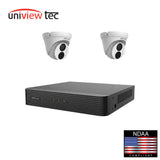 Uniview Tec KNR4UT2 5MP DWDR IR Turret Dome IP Camera Kit with 4 Channel 4K H.265 NVR, 4 PoE Ports and 1TB HDD