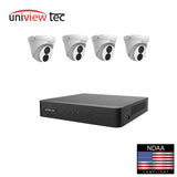 Uniview Tec KNR8UT4 5MP DWDR IR Turret Dome IP Camera Kit with 8 Channel 4K H.265 NVR, 8 PoE Ports and 2TB HDD