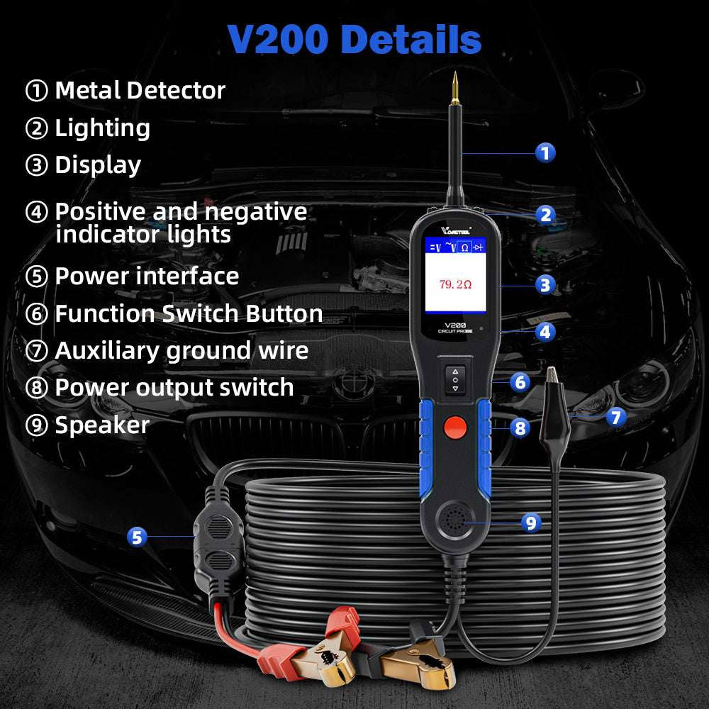 VDIAGTOOL VD200 Professional Automotive Circuit Tester for Electrical System Diagnostics