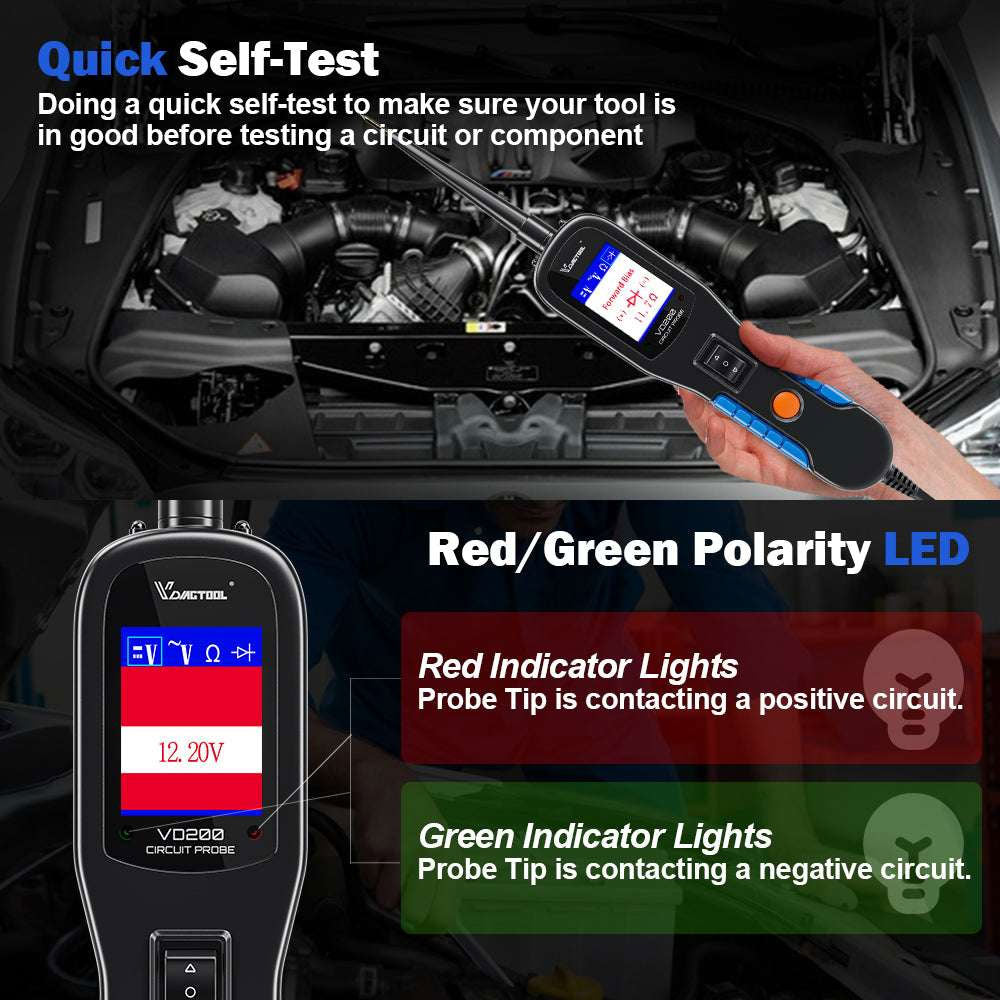VDIAGTOOL VD200 Professional Automotive Circuit Tester for Electrical System Diagnostics