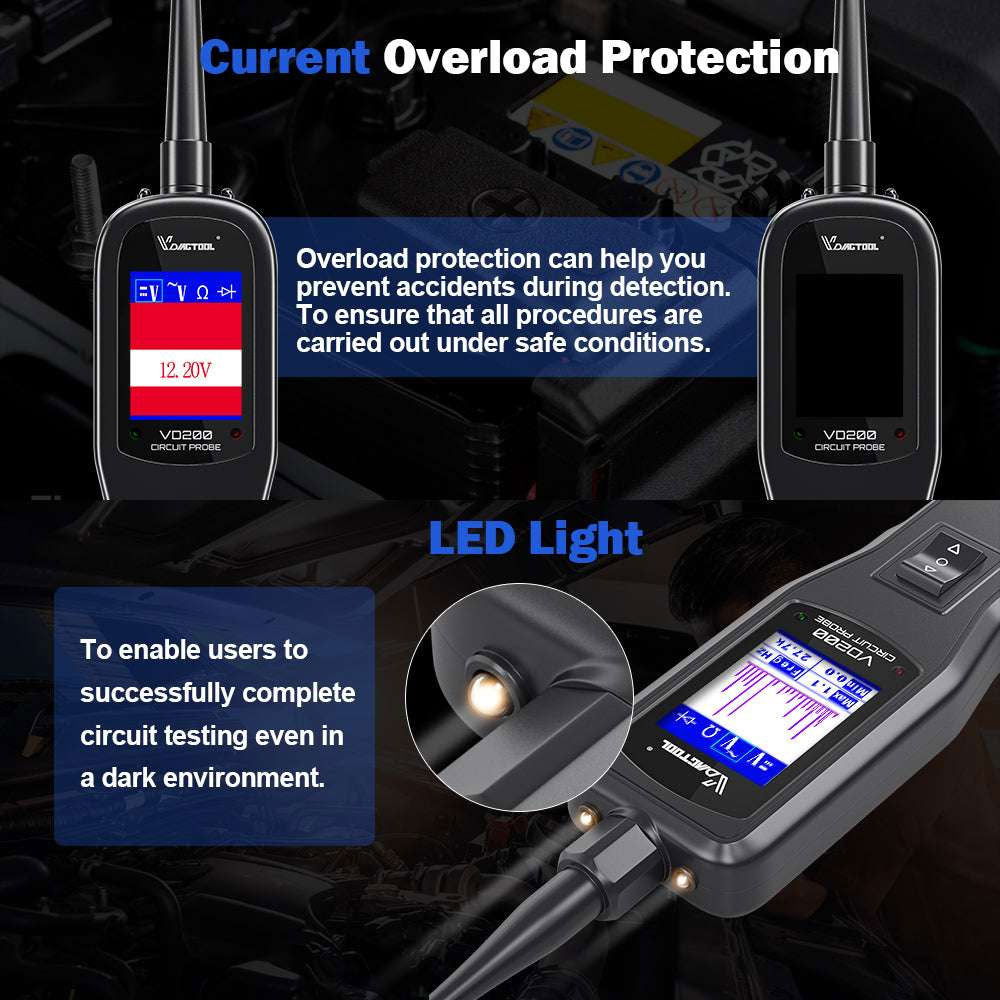 VDIAGTOOL VD200 Professional Automotive Circuit Tester for Electrical System Diagnostics