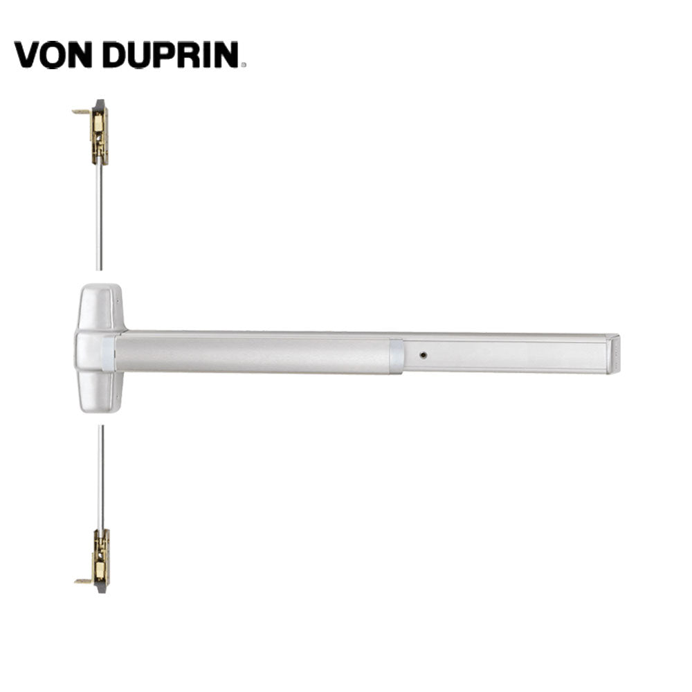 Von Duprin - 9847NL - Concealed Vertical Rod Exit Bar with Nightlatch Function - Hex Key Dogging - Wide Stile Pushpad - 36" - 626 (Satin Chrome Finish) - Grade 1