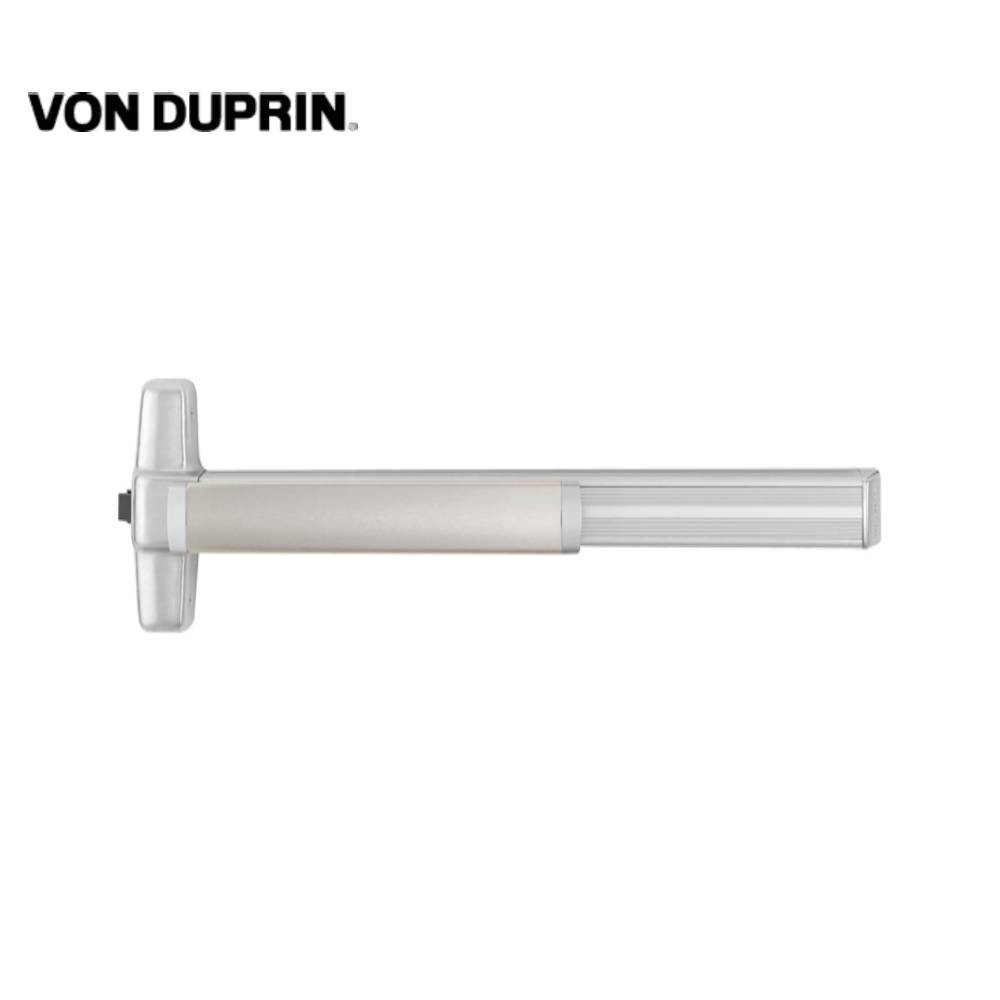 Von Duprin - 99EO - Rim Exit Bar - 48 Device - Wide Stile Pushpad - Exit Only - Less Trim - Less Dogging - 626 (Satin Chrome Finish)