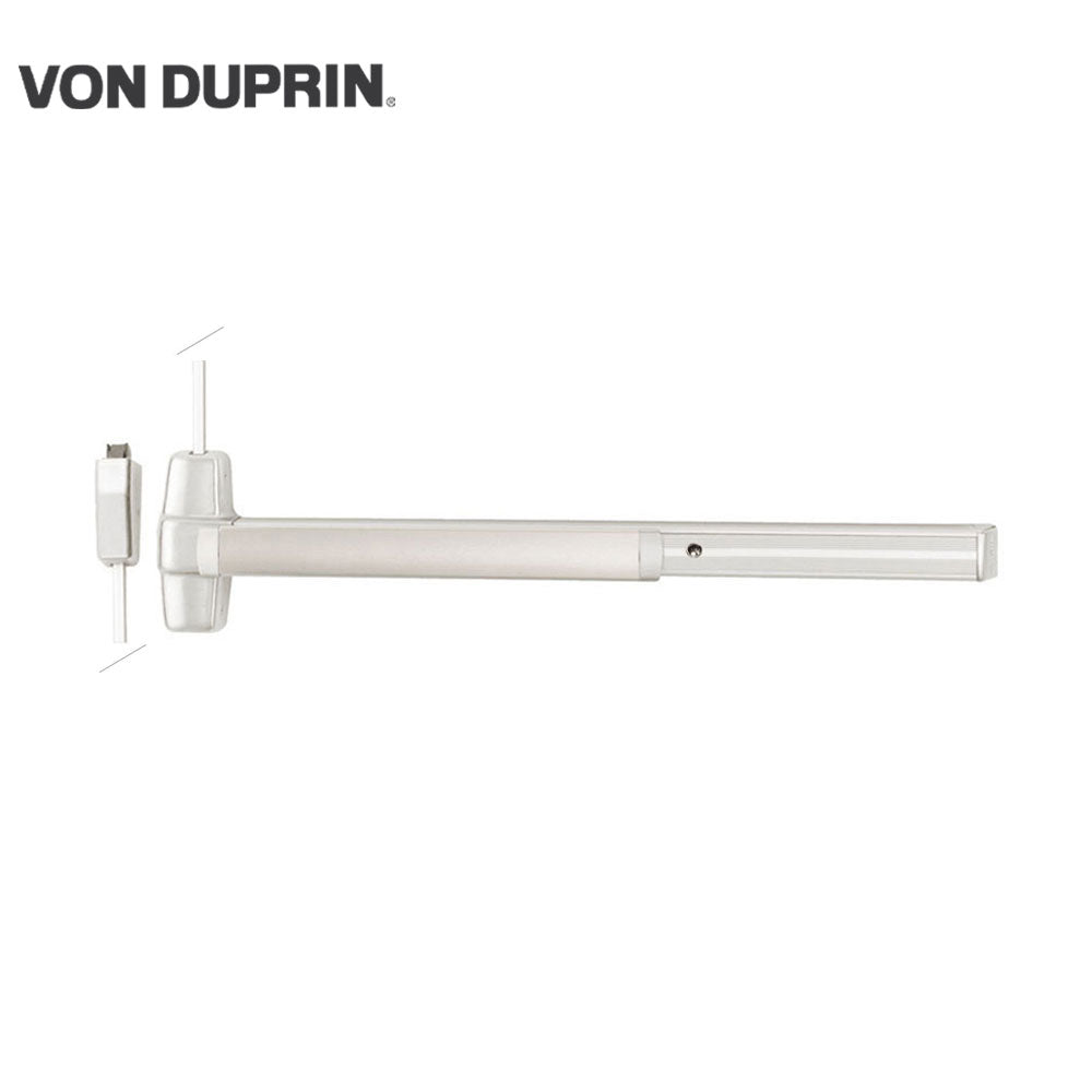 Von Duprin - CD9827 - Grooved Surface Vertical Rod Exit Bar with Wide Stile Pushpad - Exit Only - Less Bottom Rod - Cylinder Dogging - Grade 1